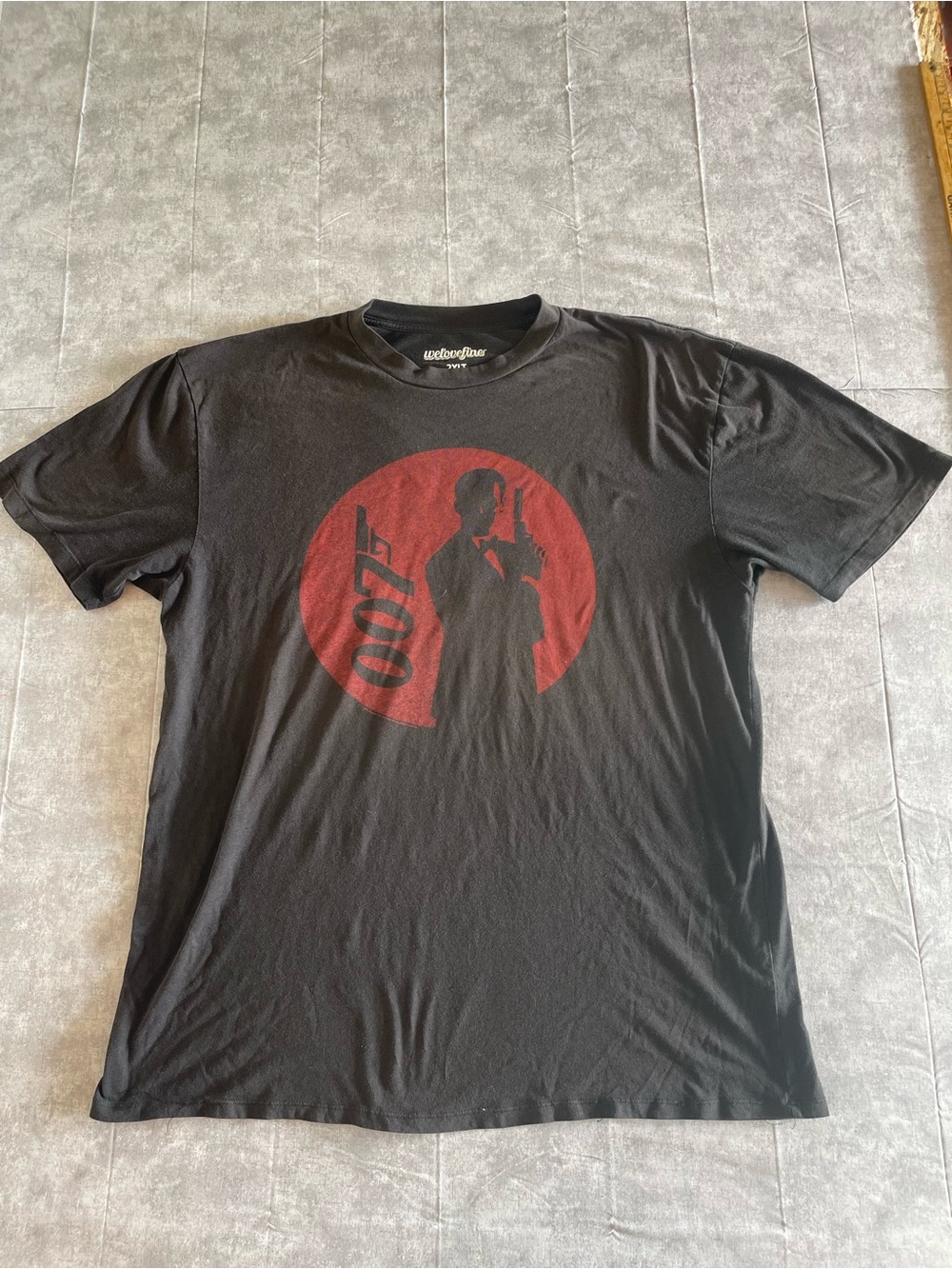 007 Silhouette Graphic Tee - Black with Red Print